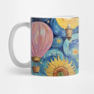 Aerial Van Gogh: Starry Sunflower Skyline Mug